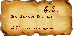 Grundhauser Döniz névjegykártya